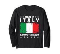 Made in Italy a Long Time Ago Proud Italian Italy Flag Manga Larga