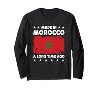 Made in Morocco a Long Time Ago Proud Moroccan Morocco Flag Manga Larga