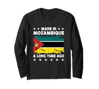Made in Mozambique a Long Time Ago Mozambican Flag Manga Larga