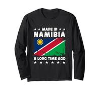 Made in Namibia a Long Time Ago Proud Namibian Namibia Flag Manga Larga