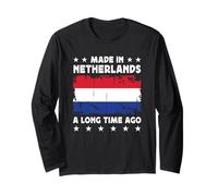 Made in Netherlands a Long Time Ago Dutch Netherlands Flag Manga Larga