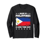 Made in Philippines a Long Time Ago Filipino Flag Manga Larga