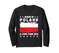 Made in Poland a Long Time Ago Proud Polish Poland Flag Manga Larga