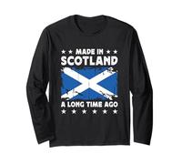 Made in Scotland a Long Time Ago Scottish Scotland Flag Manga Larga