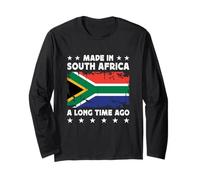 Made in South Africa a Long Time Ago South African Flag Manga Larga