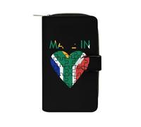 Made in South_Africa - Cartera de piel para mujer, tarjetero, gran capacidad, con bolsillo con cremallera