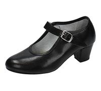 MADE IN SPAIN 15 Zapato de Sevillanas Negro para Baile de Pasos de Baile, Hecho en España NIÑA Zapatos TACÓN Negro 22