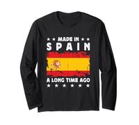 Made in Spain a Long Time Ago Proud Spanish Spain Flag Manga Larga