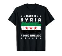 Made in Syria a Long Time Ago Proud Syrian Syria Flag Camiseta gráfica económica