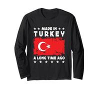 Made in Turkey a Long Time Ago Proud Turkish Turkey Flag Manga Larga