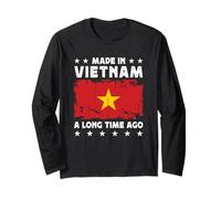 Made in Vietnam a Long Time Ago Vietnamese Vietnam Flag Manga Larga