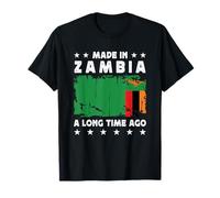 Made in Zambia a Long Time Ago Proud Zambian Zambia Flag Camiseta