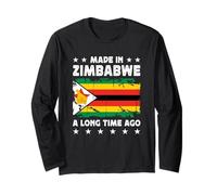 Made in Zimbabwe a Long Time Ago Zimbabwean Zimbabwe Flag Manga Larga