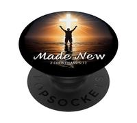 Made New in Christ Jesus: Christian Faith Baptism 2 Cor 5:17 PopSockets PopGrip Adhesivo