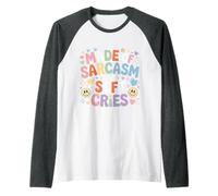 Made of Sarcasm and Soft Cries Mezcla Emocional Oscura - Camiseta Manga Raglan