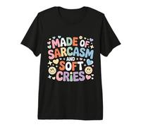 Made of Sarcasm and Soft Cries Mezcla Emocional Oscura - Camiseta Premium