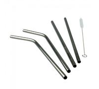 Made Sustained Juego de pajitas de acero inoxidable con cepillo (4 1 unidades)