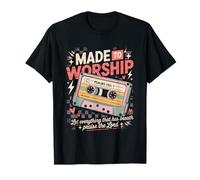 Made To Worship Psalm 150:1 Casete Retro Alabanza Fe Camiseta