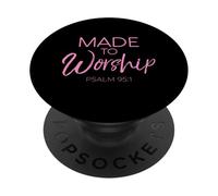 Made To Worship Salms 95:1 Escritura Fe Inspiración Rosa PopSockets PopGrip Adhesivo
