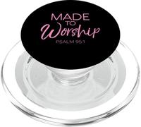 Made To Worship Salms 95:1 Escritura Fe Inspiración Rosa PopSockets PopGrip para MagSafe