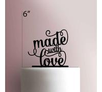 Made with Love - Decoración acrílica para tartas de 6 pulgadas de ancho/naranja