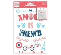 Made with Toga - Transferencia textil (15 x 21 cm), diseño de Amour is French, multicolor, no aplicable