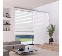 madecostore - Estor Doble para el día de Noche Must - Blanco - 124 x 250 cm - Fijación con Taladro - Cadena cromada
