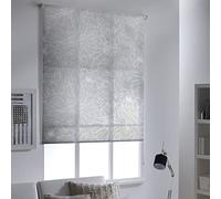 MADECOSTORE Estor Enrollable, diseño de Flores, Color Gris Claro, 49 x 190 cm