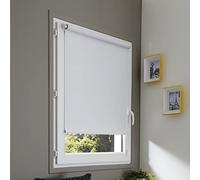 MADECOSTORE Estor Enrollable Ocultante Easy Uni Blanco Perla - 35 x 170 cm - sin taladrar