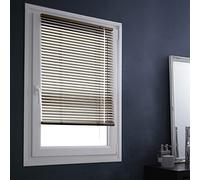 MADECOSTORE - Estor Veneciano de Aluminio Easy Cordel - 42 x 150 cm - Mecanismo autobloqueante - Hojas 25 mm - Sin taladrar