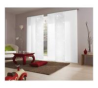 MADECOSTORE - Panel japonés con tamiz devorado de flores, 45 x 260 cm, color blanco