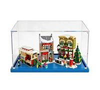 MADEHAY 3 mm Vitrina Acrílica Transparente Antipolvo,para Lego Modelo Serie 10269 10317 71719 75958 80043 Grand Caja de Exhibición. Base Azul (1, 40x25x25cm)