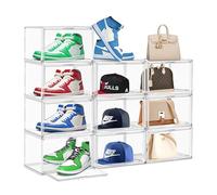 MADEHAY Armario Organizador de Zapatos，Caja de Exhibición de Acrílico Transparente, Plexiglass Vitrina Expositora，Vitrina de Muñecas con Puerta para Figuras Coleccionabl (3, 36x27x23cm)