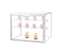 MADEHAY Caja de Exhibición de Acrílico Transparente, Vitrinas para Colecciones，Plexiglass Vitrina Expositora, 3 Pisos Vitrina de Muñecas con Puerta para Figuras Coleccionabl (3, 30x18x24cm)