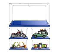 MADEHAY Vitrina Acrílica Transparente Antipolvo,para Lego Modelo Serie 10269 10317 71719 75958 80043 Grand Caja de Exhibición. Base Azul (1, 40x25x25cm)