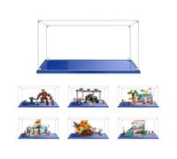 MADEHAY Vitrina Acrílica Transparente Antipolvo,para Lego Modelo Serie 41699 41743 75571 75894 76104 80007. Grand Caja de Exhibición. Base Azul (1, 30x20x20cm)
