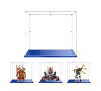 MADEHAY Vitrina Acrílica Transparente Antipolvo,para Lego Modelo Serie 70357 71821 80012 80028 80013 Grand Caja de Exhibición. Base Azul (1, 45x30x45cm)