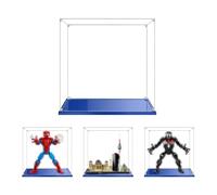 MADEHAY Vitrina Acrílica Transparente Antipolvo,para Lego Modelo Serie 71707 71750 71783 76225 76226 76230. Grand Caja de Exhibición. Base Azul (1, 30x15x30cm)