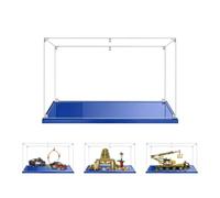 MADEHAY Vitrina Acrílica Transparente Antipolvo,para Lego Modelo Serie 75365 8421 42106 70655 Grand Caja de Exhibición. Base Azul (1, 55x25x35cm)
