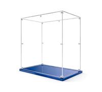 MADEHAY Vitrina Acrílica Transparente Antipolvo,para Lego Modelo Serie 76262 76440 60351 76389 76435 Grand Caja de Exhibición. Base Azul (1, 50x25x50cm)