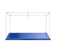 MADEHAY Vitrina Acrílica Transparente Antipolvo,para Lego Motocicleta Modelo Serie 10298 42063 42107 60388 60414 80032 Grand Caja de Exhibición. Base Azul (1, 40x20x25cm)