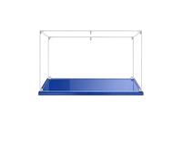 MADEHAY Vitrina Acrílica Transparente Antipolvo,para Lego Motocicleta Modelo Serie 42159 76415 41450 42130 Grand Caja de Exhibición. Base Azul (1, 50x20x35cm)