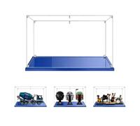 MADEHAY Vitrina Acrílica Transparente Antipolvo,para Lego Star Wars Helmet Collection 75304 75305 75327 75328 Grand Caja de Exhibición. Base Azul (1, 50x20x25cm)