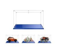 MADEHAY Vitrina Acrílica Transparente Antipolvo,para Legocoche Modelo Serie 10973 42110 42177 42180 4260 Grand Caja de Exhibición. Base Azul (1, 50x25x30cm)