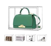 MADEHAY Vitrina para Bolso，Caja de Exhibición de Acrílico Transparente, Plexiglass Vitrina Expositora，Vitrina de Muñecas con Puerta para Figuras Coleccionabl (10, 36x22x27cm)