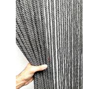 MadeInNature - Cortina de puerta natural, cuerda de algodón trenzado de alta gama, interior y exterior, ancho 90 cm x longitud 200 cm, diferentes modelos (gris 54 hebras), 2 STYLES