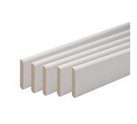 MadeInNature, Rodapié de madera blanca prepintada, fabricada en Francia, acabado redondeado altura 7 cm, longitud a elegir (40 ml)