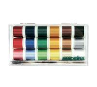 Madeira Carretes de hilo Rayon No. 40 – 18 x 200 m, caja transparente, multicolor