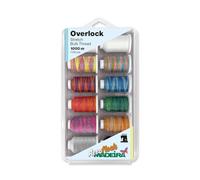 Madeira Aeroflock hilo Filanca n.100 cortacuci 12 x 1000 metros máquina de coser Overlock colores mixtos elástico a granel hilo