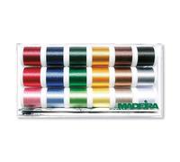 Madeira Caja Transparente: Polyneon No.40: 18 x 400 m: carretes, Textura, Multicolor, 18 x 400m, 7200